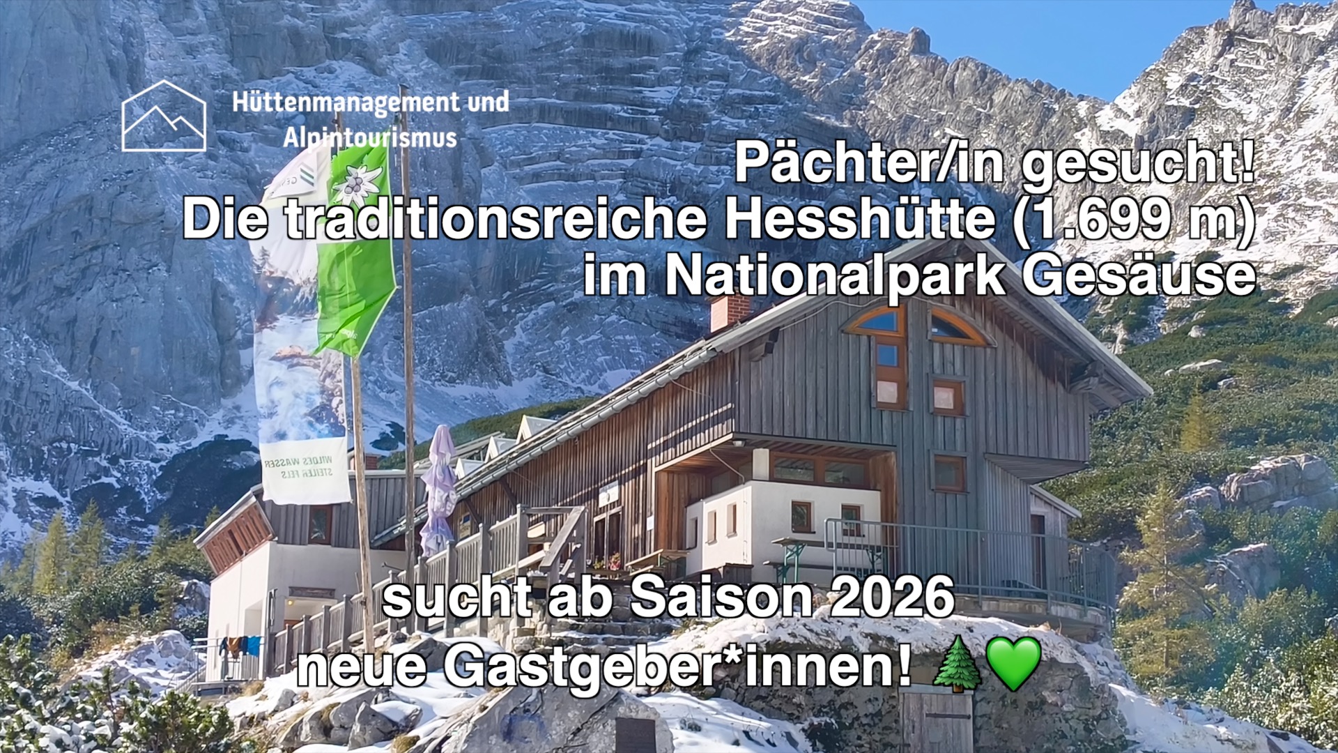 Hesshütte 1.699 m ü. A sucht Pächter/in ab Sommersaion 2026 – BEREITS VERPACHTET
